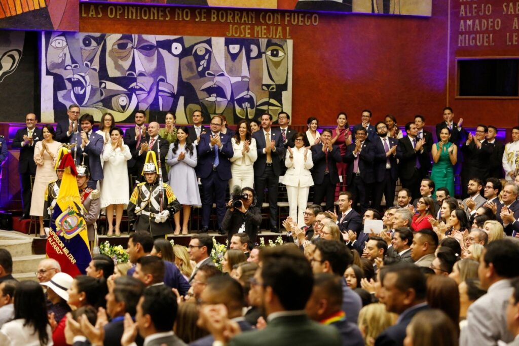 Ministros de Daniel Noboa en su posesión el pasado 24 de mayo de 2025.
