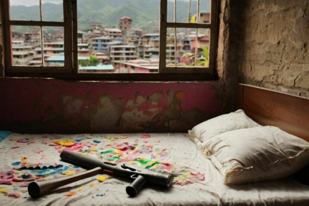 Imagen referencial sobre violencia contra niños creada con IA.