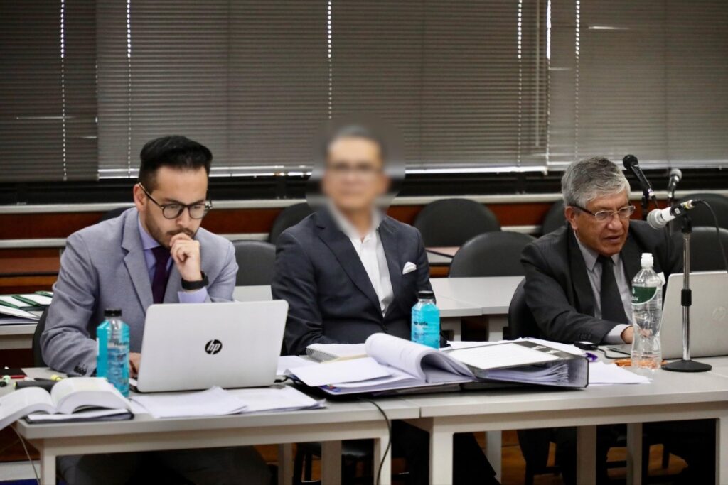 Wilman T., en una audiencia en la Corte Nacional de Justicia y la Fiscalía por el caso Pantalla.