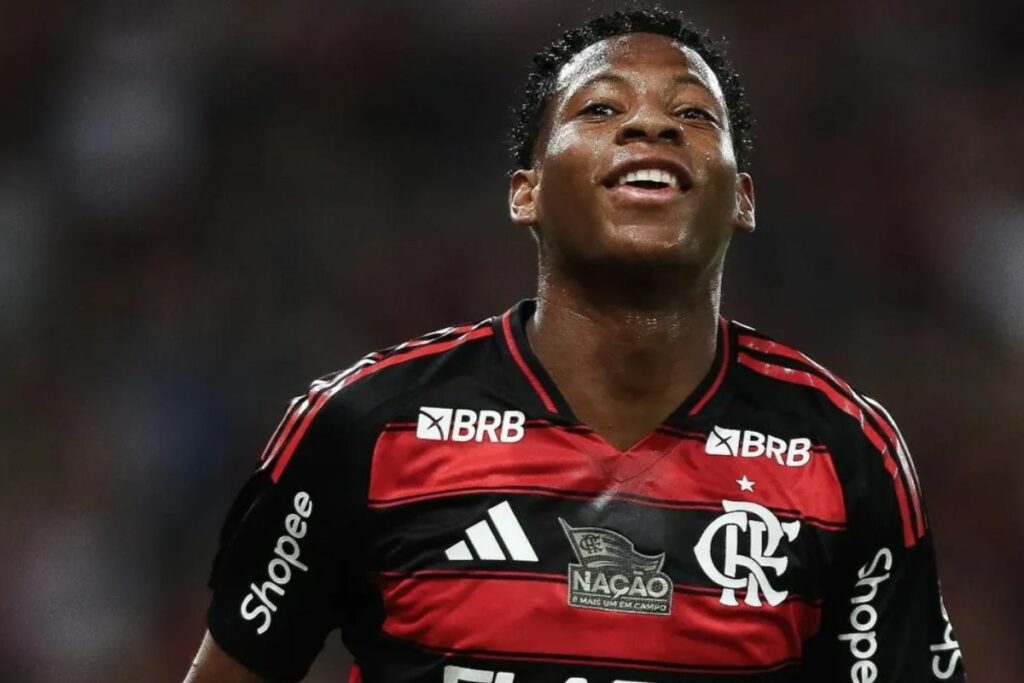 Gonzalo Plata, jugador ecuatoriano del Flamengo, en un partido previo al Mundial de Clubes.