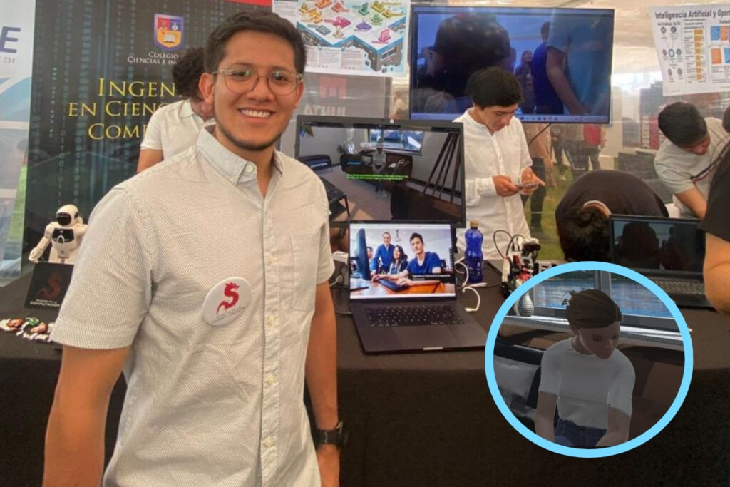 Edwin Jaramillo participó en el proyecto de simulación de pacientes con IA y realidad virtual, en el último año de su carrera de ciencias de la computación, en la USFQ.