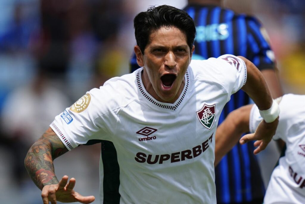 Germán Cano celebra su gol con Fluminense ante el Inter de Milán en el Mundial de Clubes.