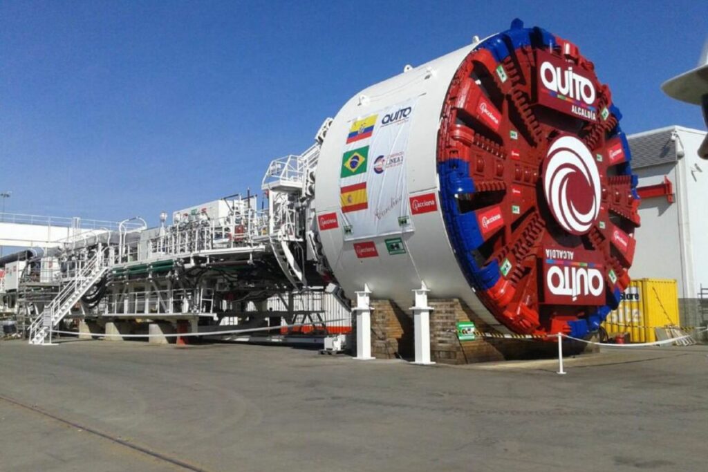 Una de las tuneladoras del Metro de Quito.