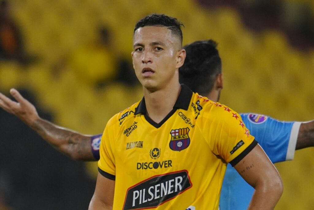 Miguel Parrales, jugador de Barcelona SC en la temporada 2025.