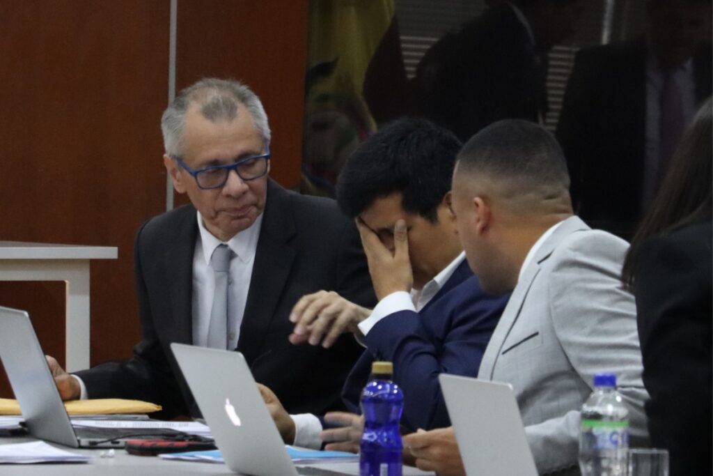 Jorge Glas en la audiencia del caso Reconstrucción de Manabí este 17 de junio de 2025.