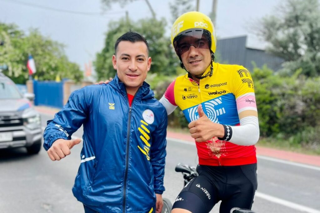 Patricio Aguilar acompañó a Richard Carapaz en los Juegos Panamericanos 2023, donde ‘Richie’ obtuvo la medalla de plata en la contrarreloj.