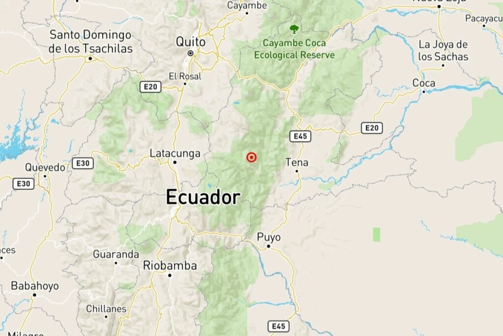El sismo se produjo cerca al Tena, en Napo