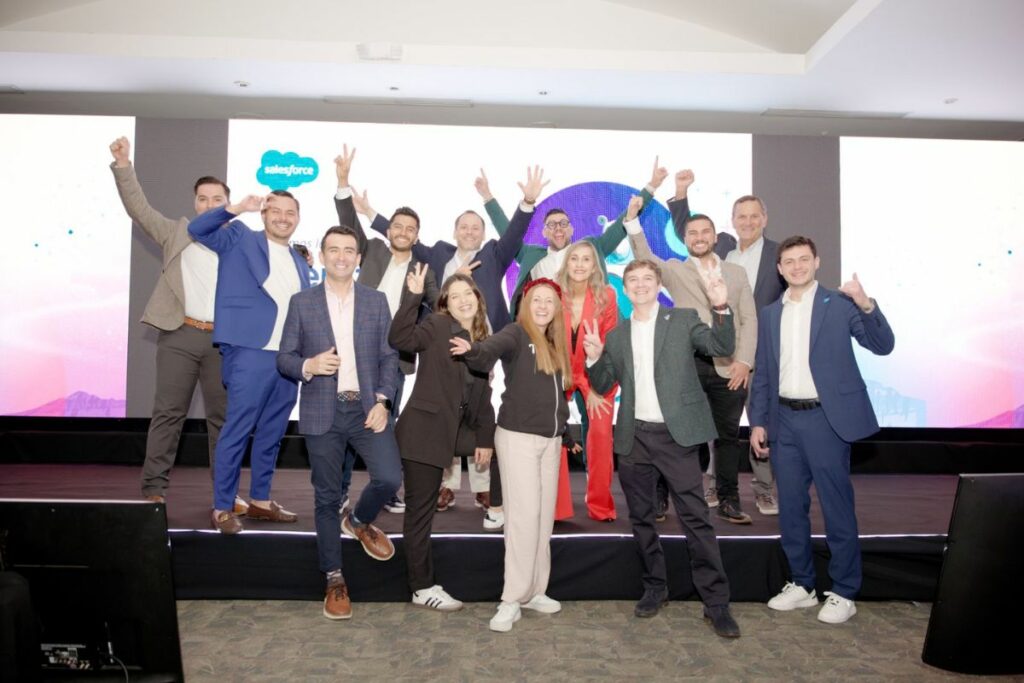 El equipo de Salesforce que estuvo en Quito para marcar la agenda en innovación digital para las empresas y emprendimientos. Foto: Julio Estrella