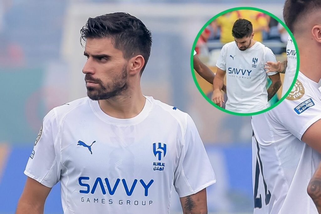 Rúben Neves uno de los mejores amigos del futbolista fallecido Diogo Jota se mostró muy afectado durante el minuto de silencio en el Mundial de Clubes.