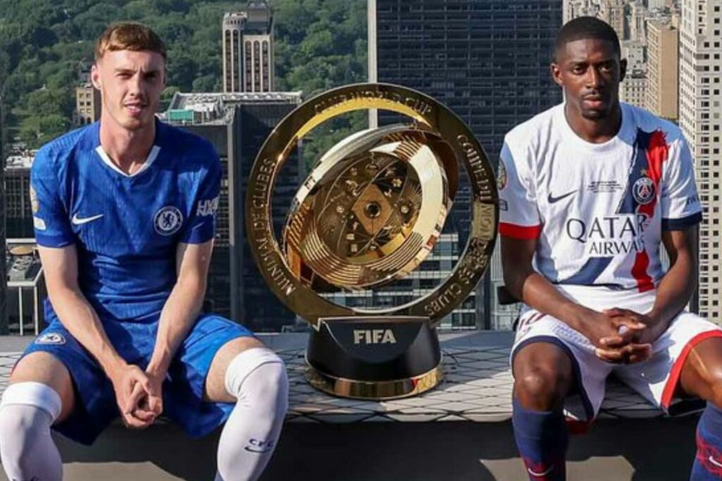 Cole Palmer (i) y Ousmané Démbelé, figuras del Chelsea y PSG, se enfrentarán en la final del Mundial de Clubes.