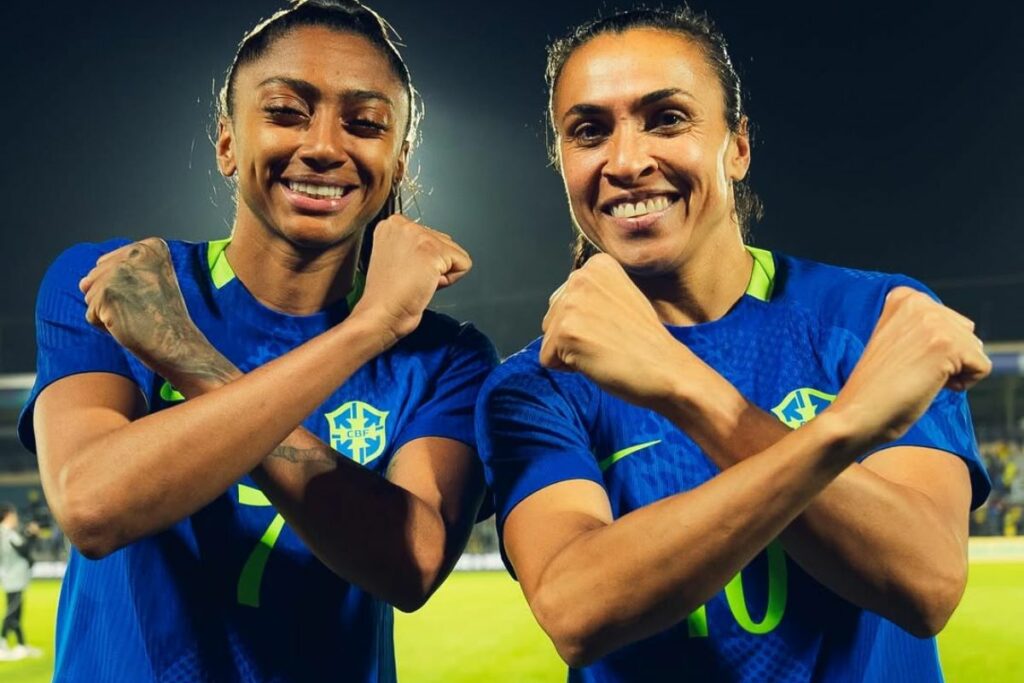 Kerolin Micoli y Marta Vieira, dos de las jugadoras más importantes de la Selección de Brasil.