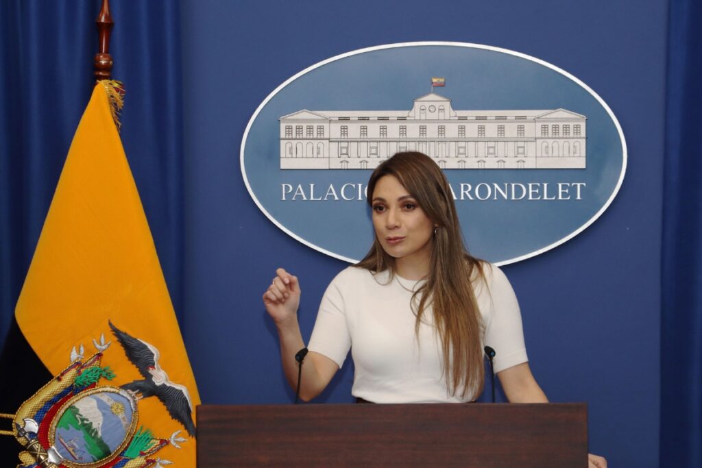 Carolina Jaramillo en una rueda de prensa este 7 de julio de 2025.