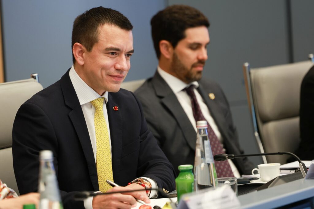 Daniel Noboa mantuvo una reunión con Stefano Pontecorvo, Presidente del Grupo Industrial "Leonardo".