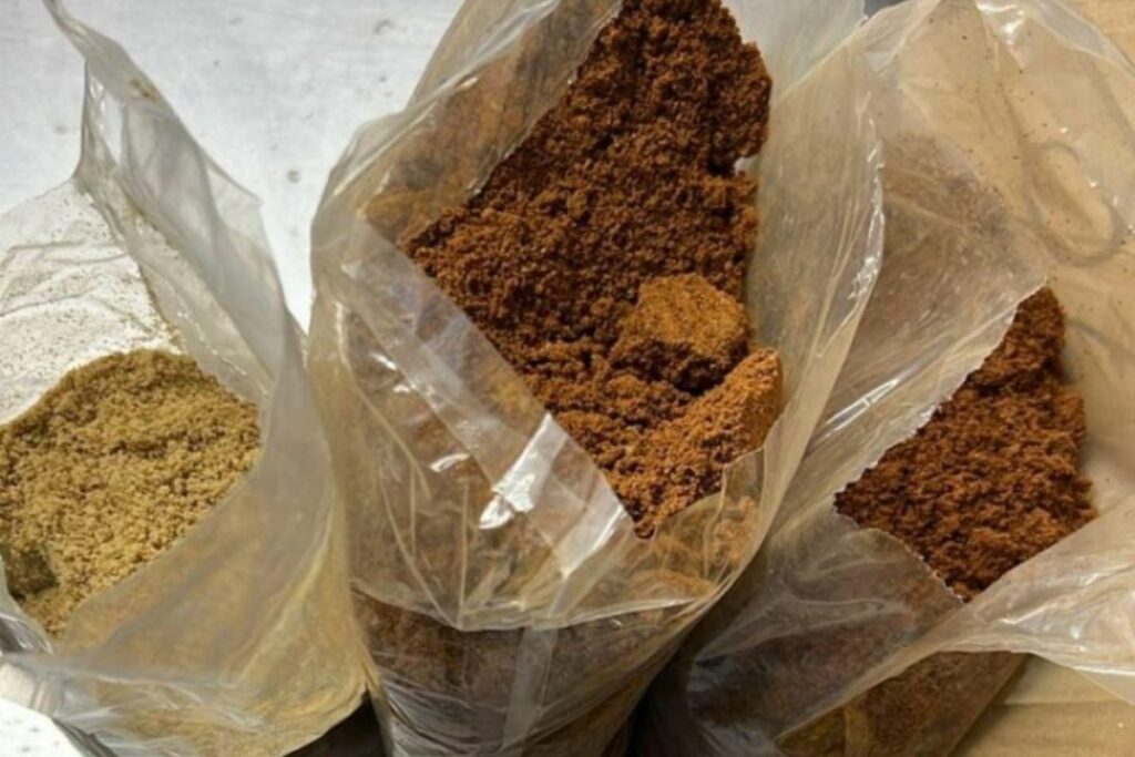 La droga estaba camuflada como panela en bolsas plásticas