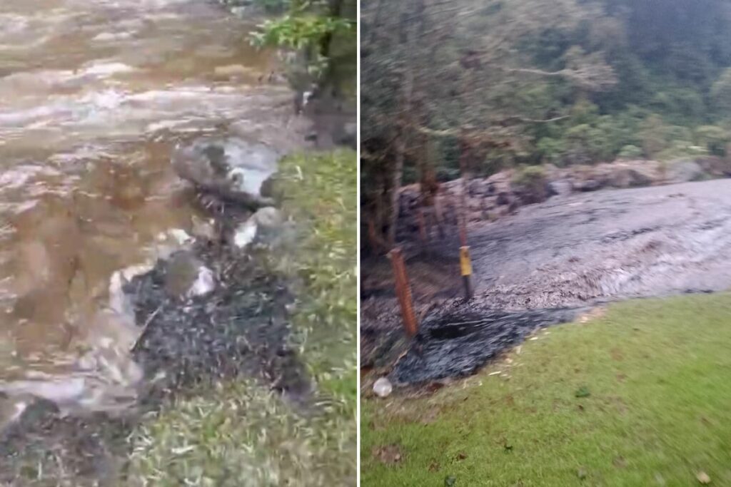 Manchas aparentemente de petróleo en el río causan preocupación entre los pobladores de Quijos y Papallacta.