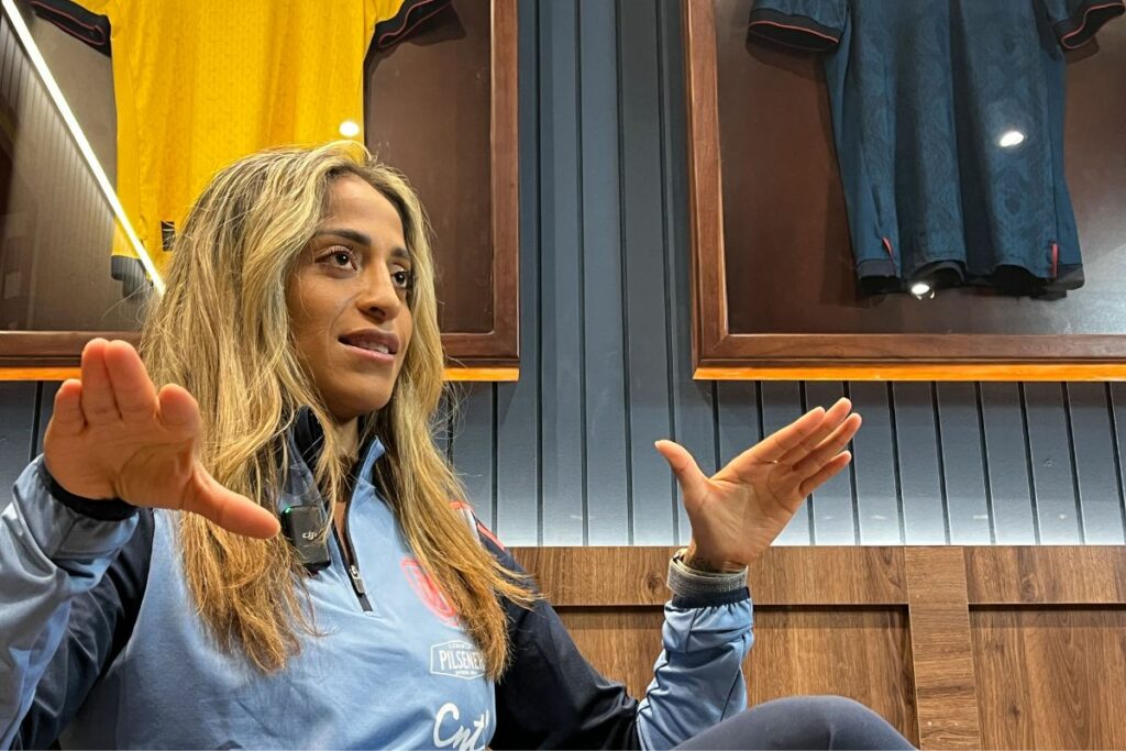 Kerlly Real en la Casa de la Selección previo al debut en la Copa América Femenina 2025.