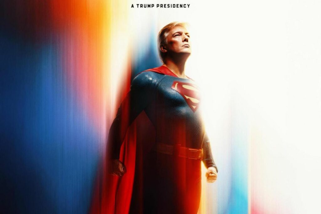 Fotografía tomada de la cuenta oficial de la red social Instagram @WhiteHouse que muestra al presidente de los Estados Unidos, Donald Trump, como 'Superman'.