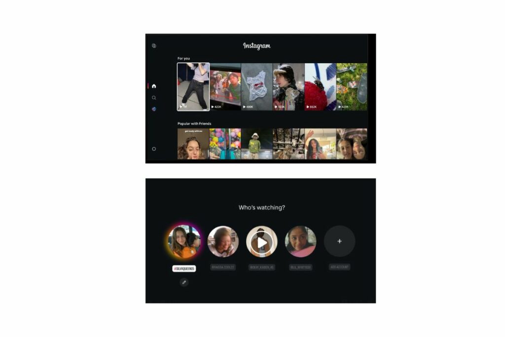 'Reels' de Instagram en una TV.
