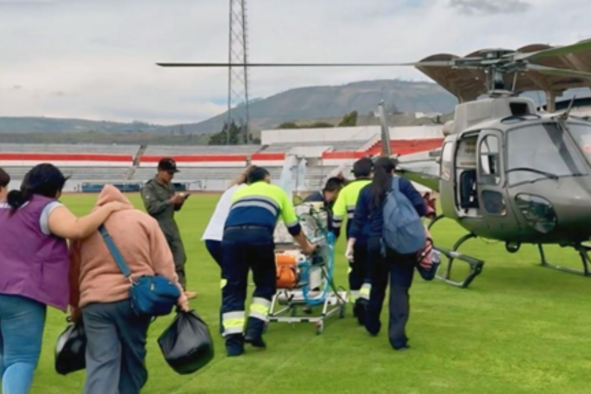 Ejército realizó el tercer traslado aéreo de un paciente de Ibarra a Quito en medio del paro