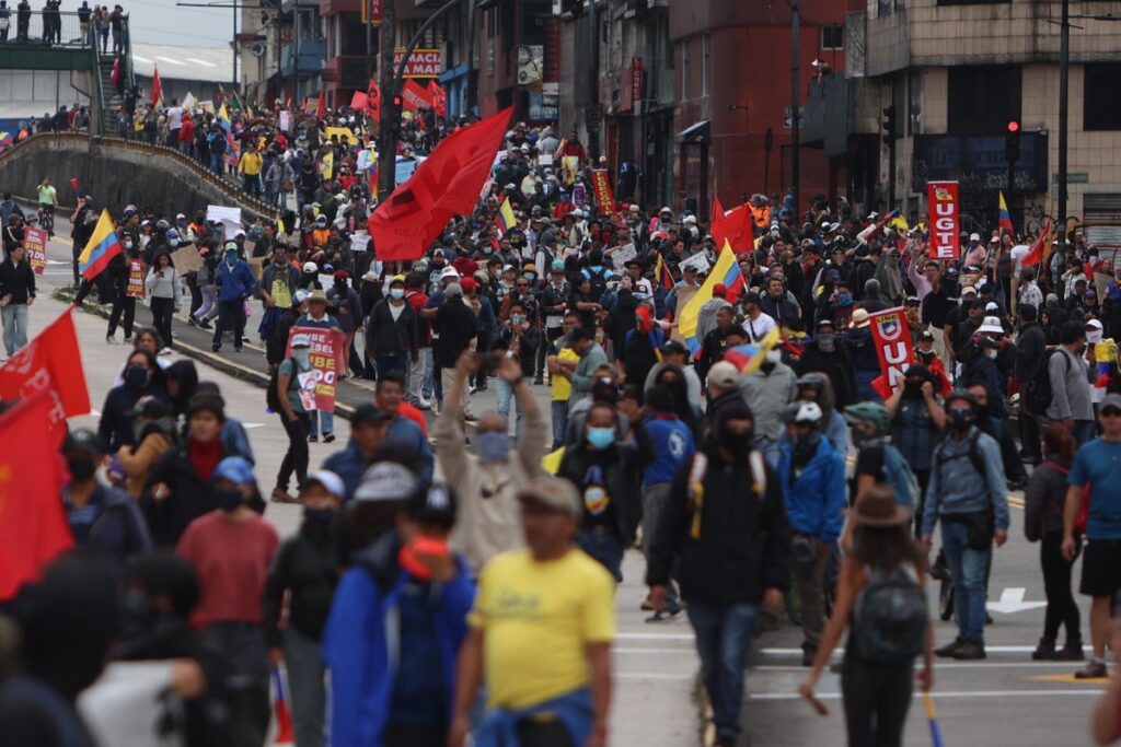 Movilizaciones del paro nacional registradas en Quito el pasado 12 de octubre.