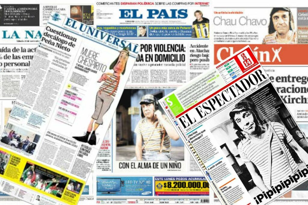 Portadas de periódicos internacionales sobre la muerte de Chespirito.