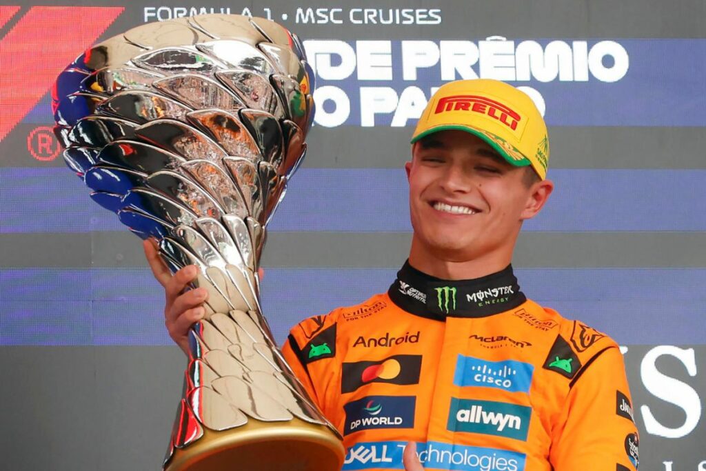 Lando Norris es el líder del campeona de pilotos de la Fórmula Uno con 390 puntos.