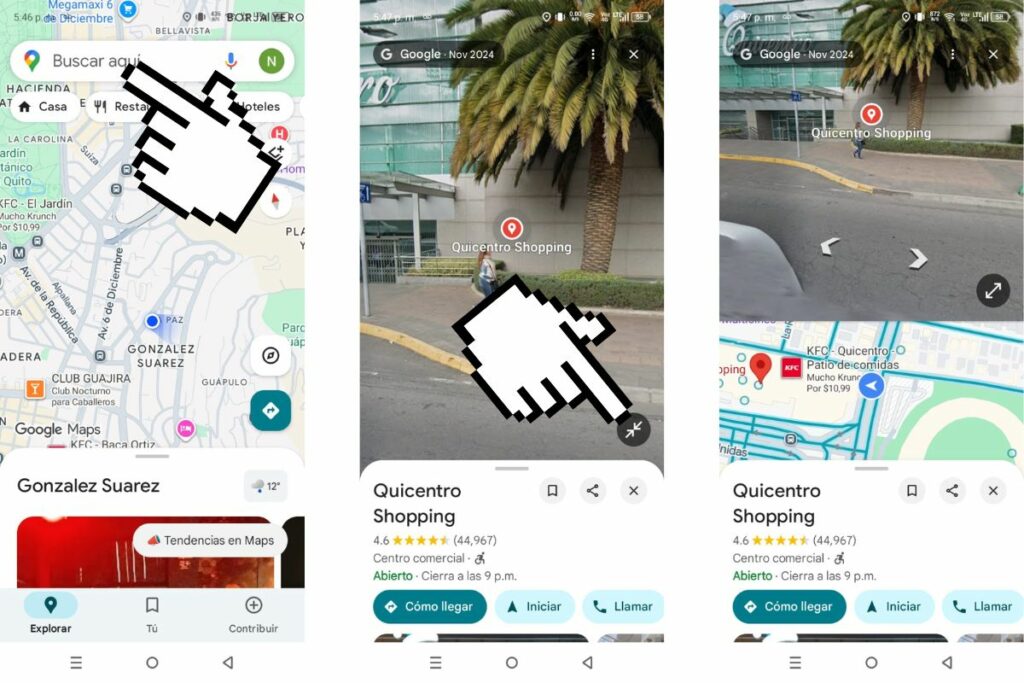 La función de pantalla dividida en Google Maps facilita la orientación con imágenes reales del trayecto.