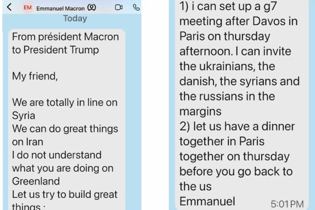 Mensaje del presidente francés, Emmanuel Macron a su homólogo Donald Trump.