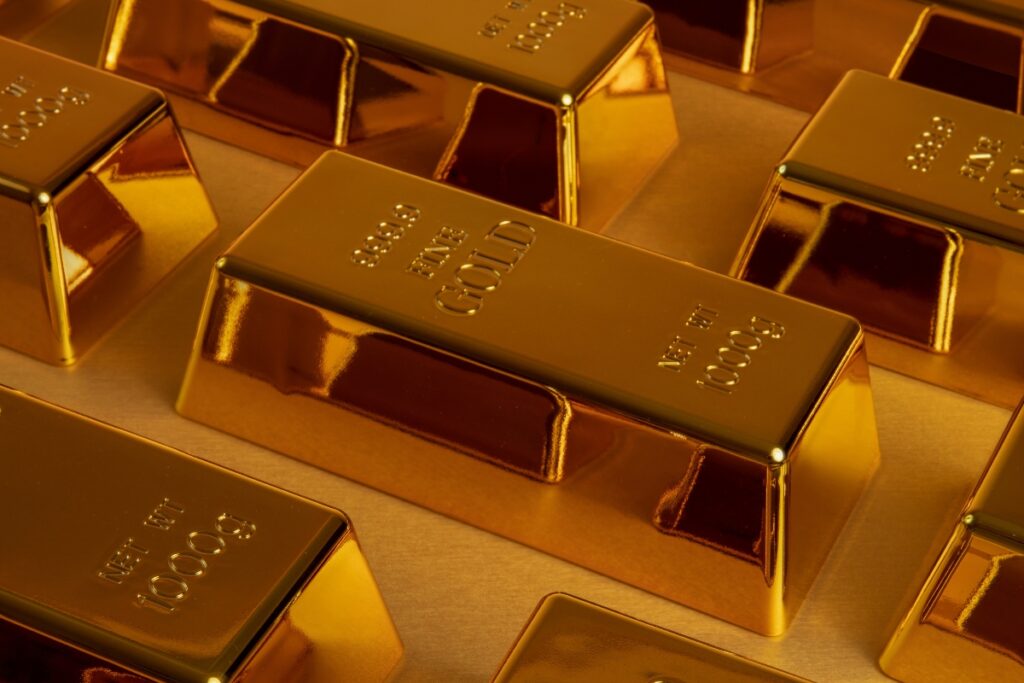 Imagen referencial de lingotes de oro en una bóveda bancaria.