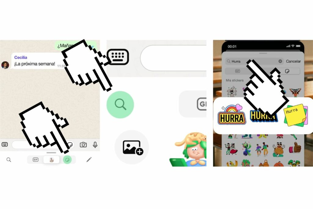 Interfaz para crear stickers en WhatsApp.