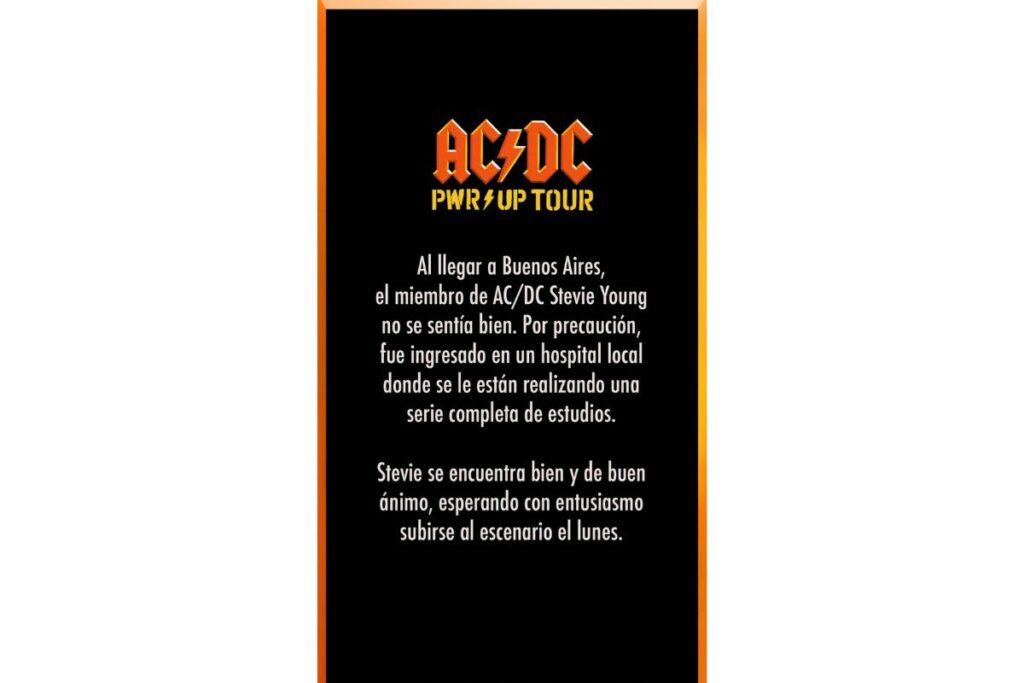 Comunicado oficial AC/DC.