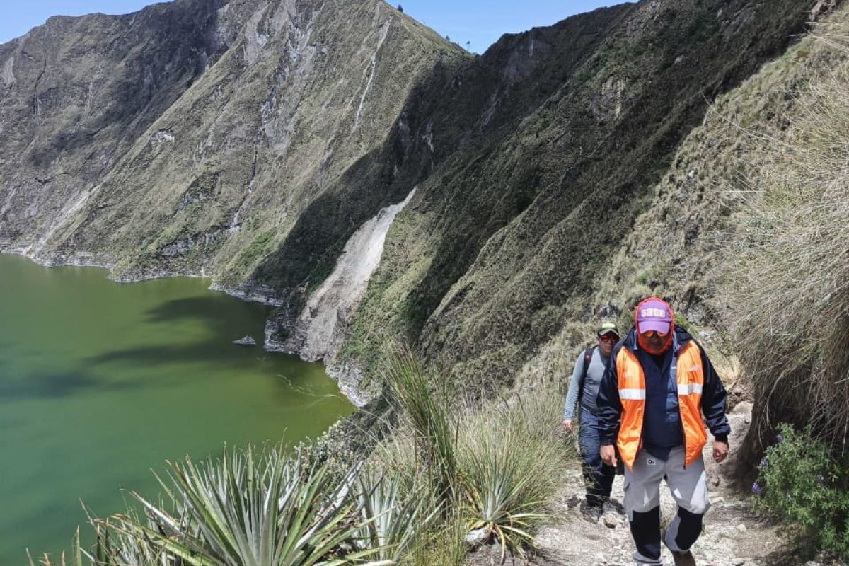 Secretaría de Riesgos explica el origen del oleaje registrado en la laguna del Quilotoa