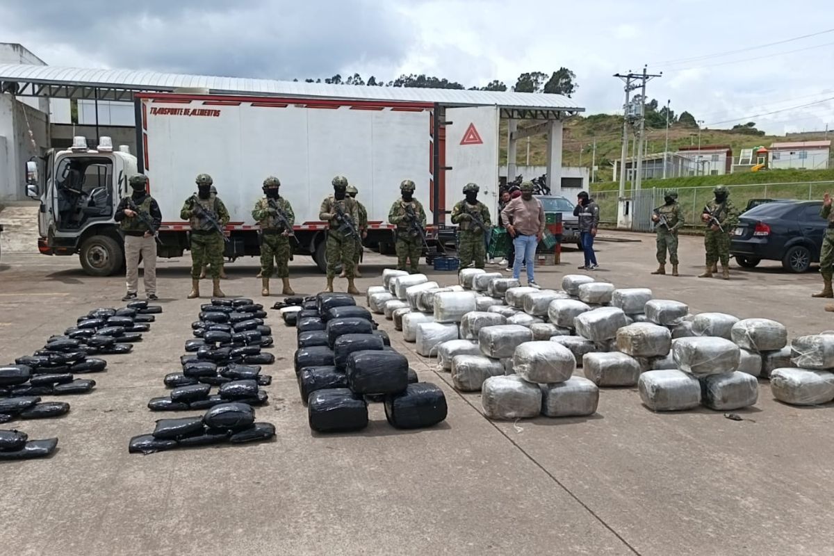 Ejército de Ecuador incauta camión de marihuana en Carchi y detiene a presunto nexo del narcotráfico