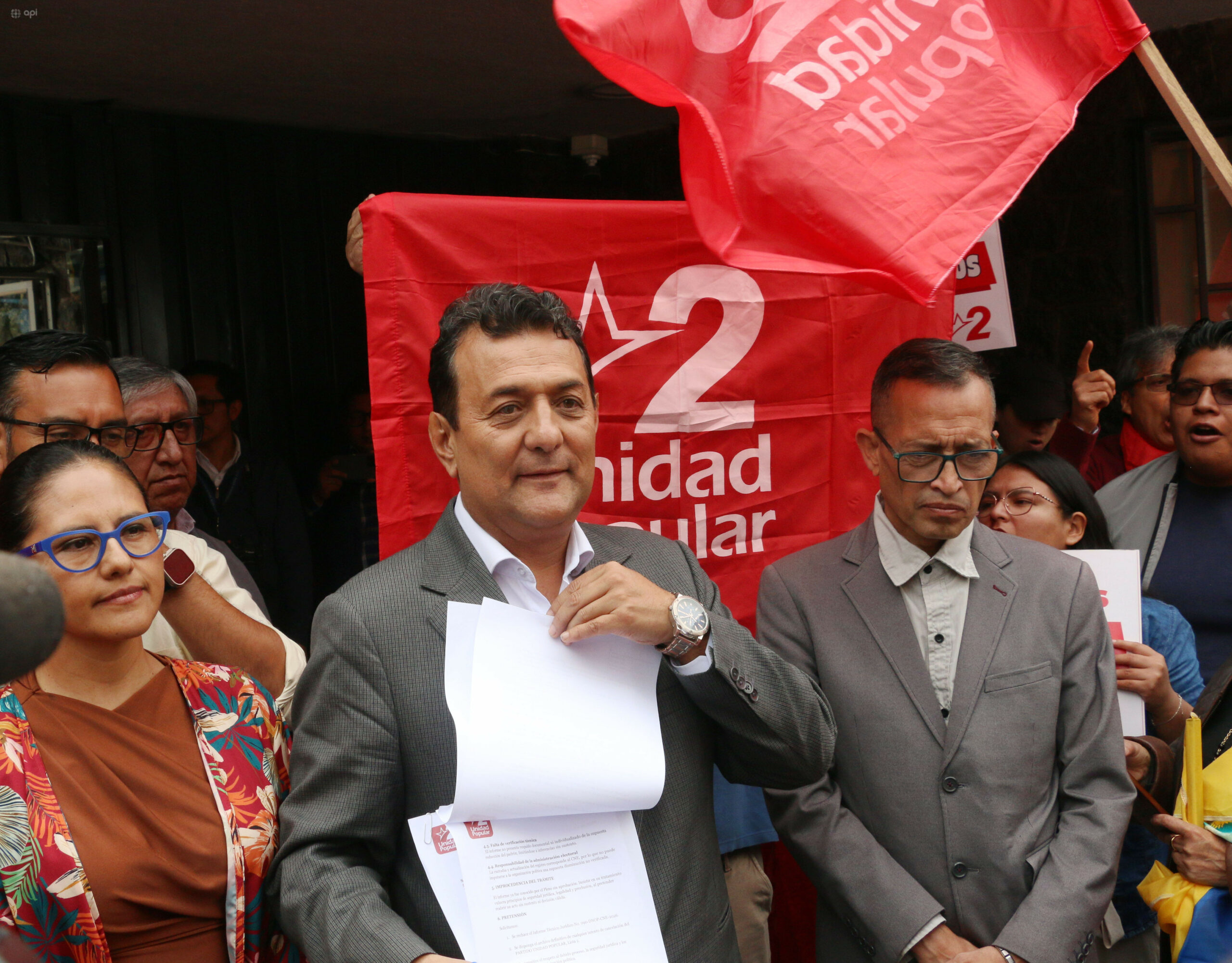 Unidad Popular impugna la validez de la sesión del CNE y anuncia movilización nacional