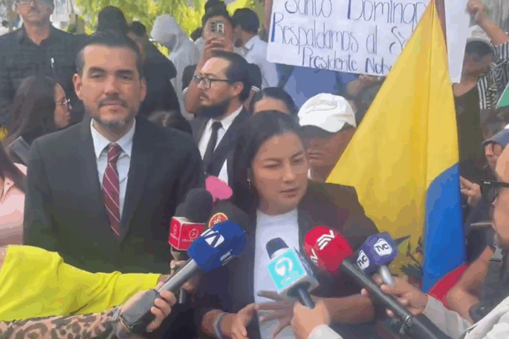 La presidenta de la AME entregó el documento legal y pidió una audiencia pública con los magistrados de la CC. Foto: Cortesía (X)