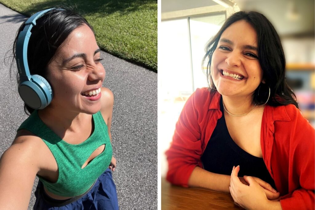 Mishele Clavijo (izq.) dice que patinar y conversar con Jesús es lo que más le acerca a él. Nahomi Roura, en cambio, dice que disfruta hacer 'journaling' con Dios.