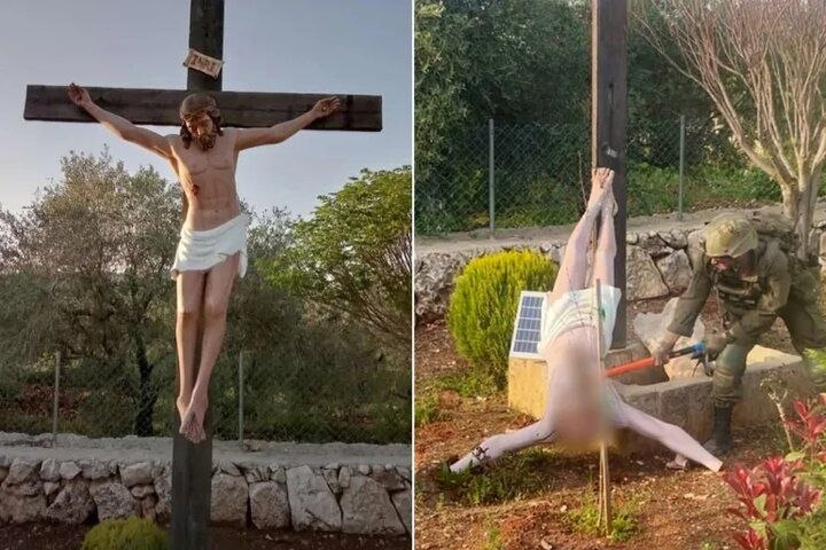 Líderes católicos exigen disciplina para soldado israelí que destrozó una estatua de Cristo