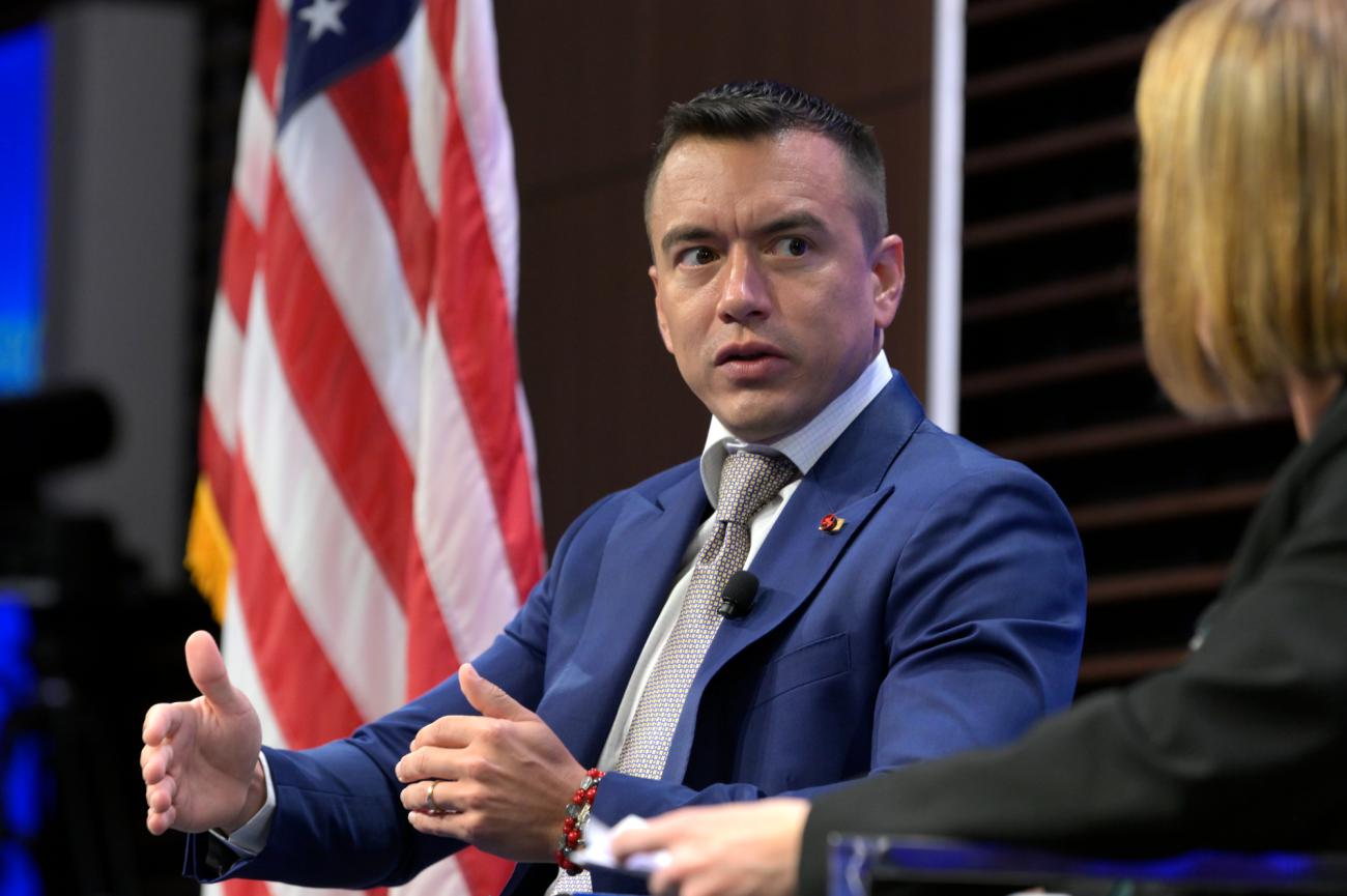 Daniel Noboa defiende cooperación con EE.UU. y asegura que Ecuador enfrenta una “batalla” contra el narcoterrorismo