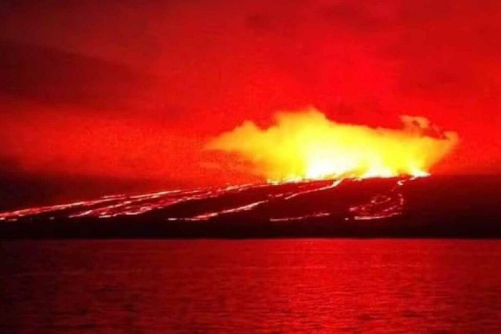 Instituto Geofísico explica por qué circularon imágenes del volcán Sierra Negra.