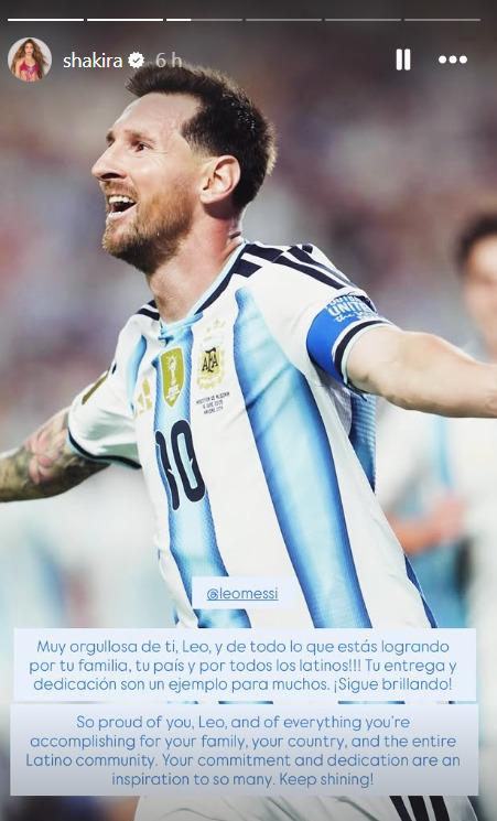 Mensaje de Shakira a Messi en el mundial