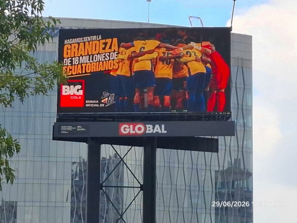 Mensaje de apoyo a la selección de Ecuador.