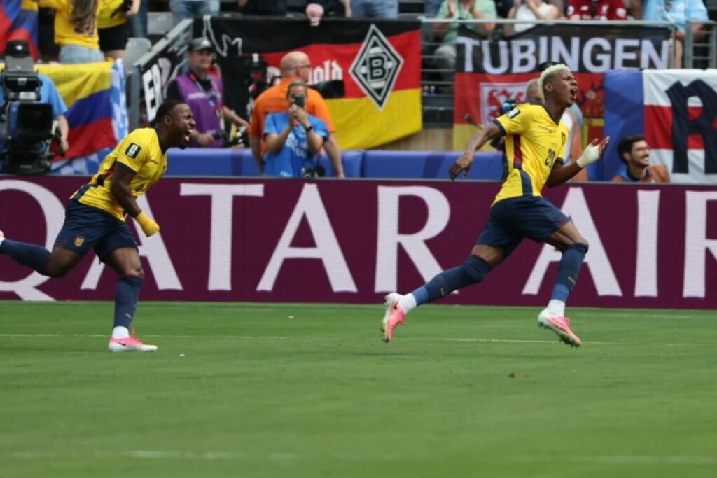 Nilson Angulo se sumó a la lista de goleadores de Ecuador en los Mundiales tras anotar ante Alemania en el Mundial 2026.