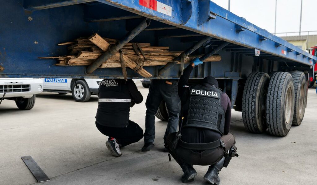 El tráiler fue detenido en el peaje de Chongón, en Guayaquil.