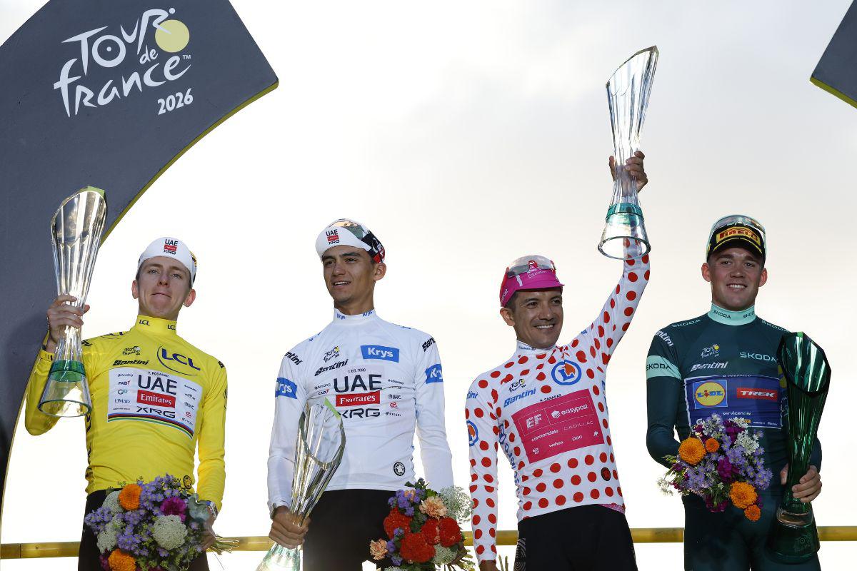 Richard Carapaz, Tour de Francia, KOM, Clasificación de la Montaña, Maillot de lunares rojos, Tadej Pocagar, Isaac del Toro, Mads Pedersen