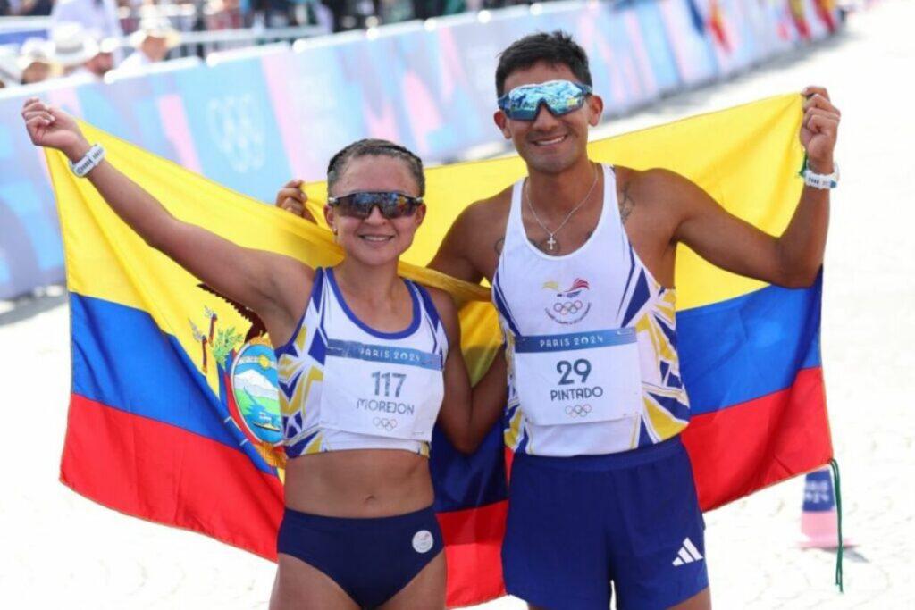 Glenda Morejón y Daniel Pintado en los Juegos Olímpicos de París 2024.