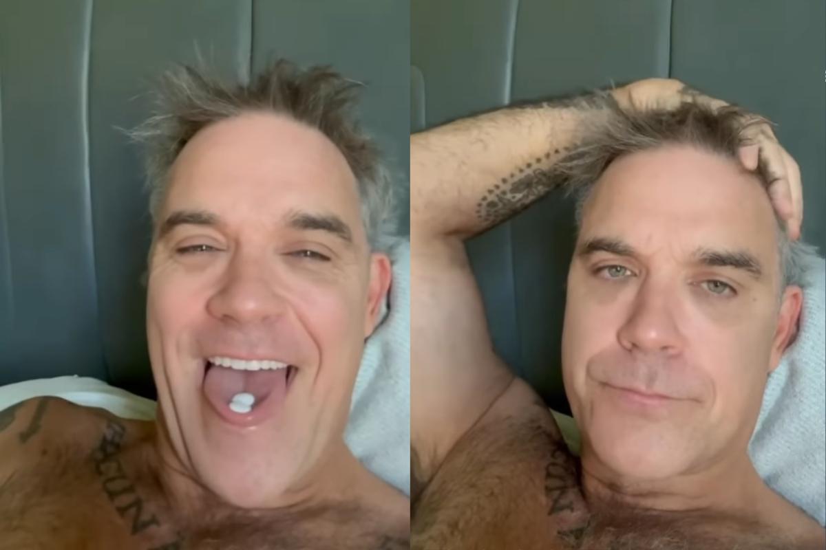 What fell from Robbie Williams' mouth during his World Cup 2026 interview?