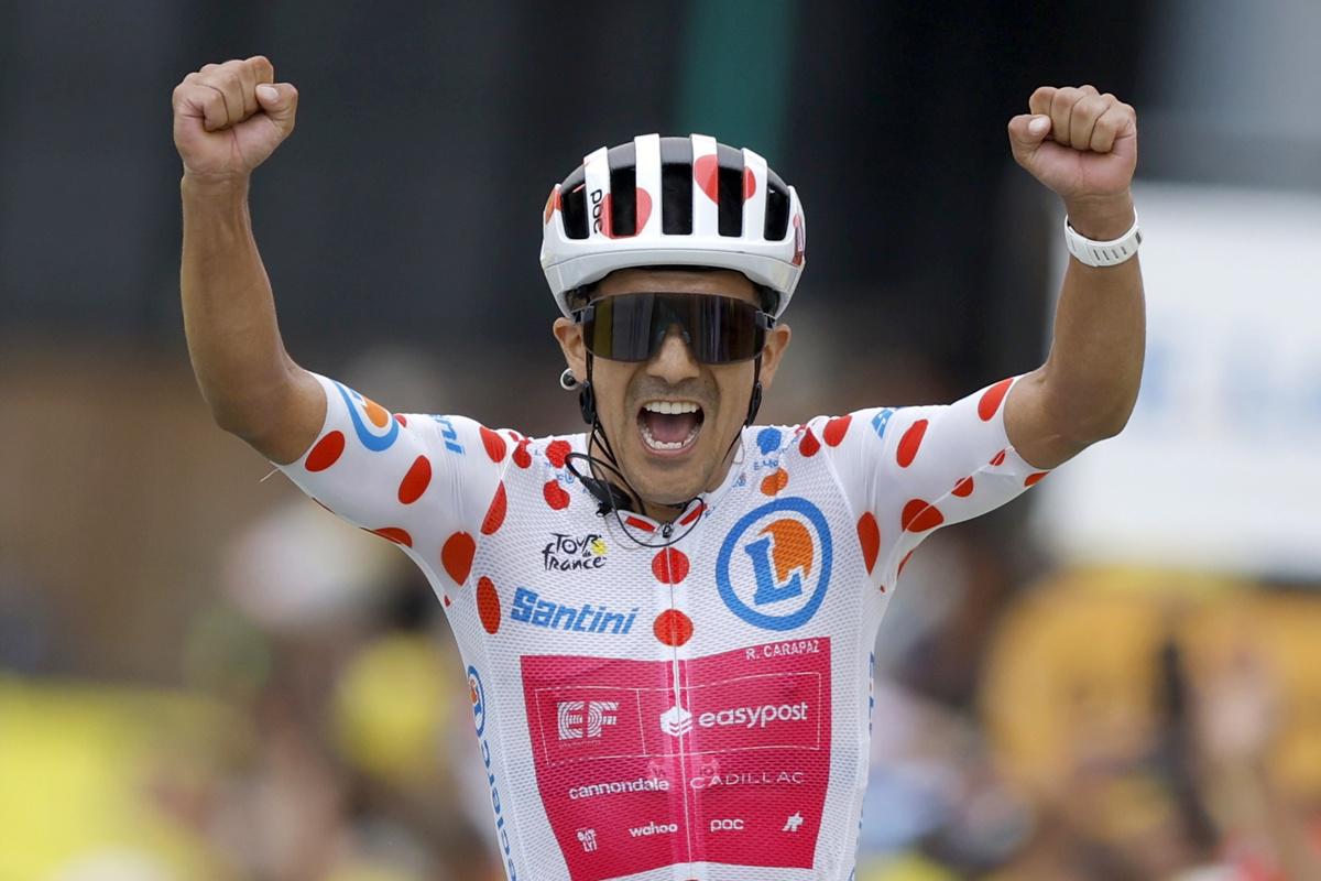 Richard Carapaz en la etapa 20 del Tour de Francia.