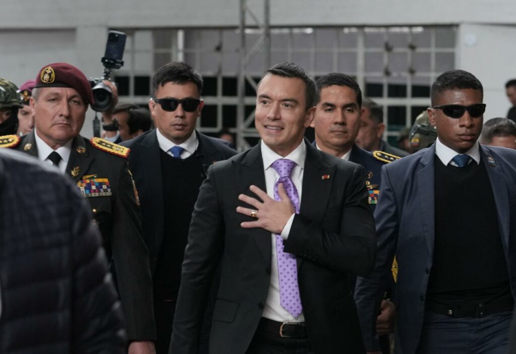 El Presidente de la República, Daniel Noboa, en su más reciente visita a Tungurahua.