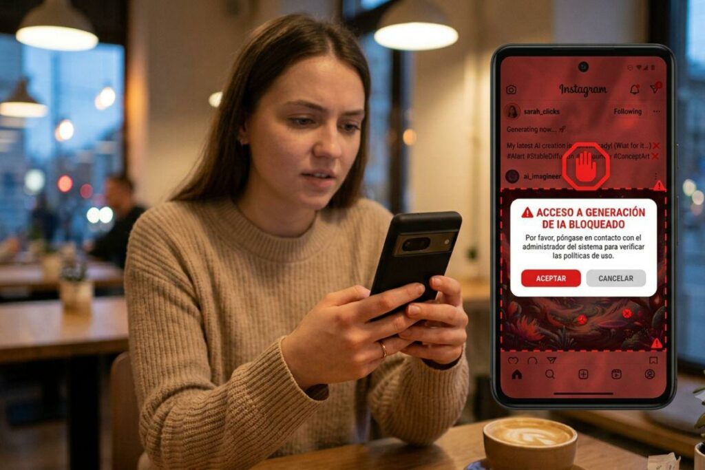 Un teléfono inteligente muestra el logotipo de la aplicación de Instagram.