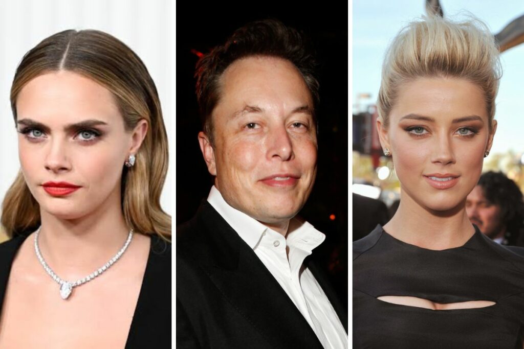 Cara Delevingne, Elon Musk, Amber Heard.